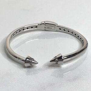 Sterling Silver & White Topaz Spike Cuff Bracelet